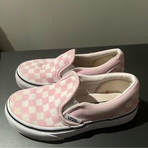 Vans toddler checked white/pink slip on size 11